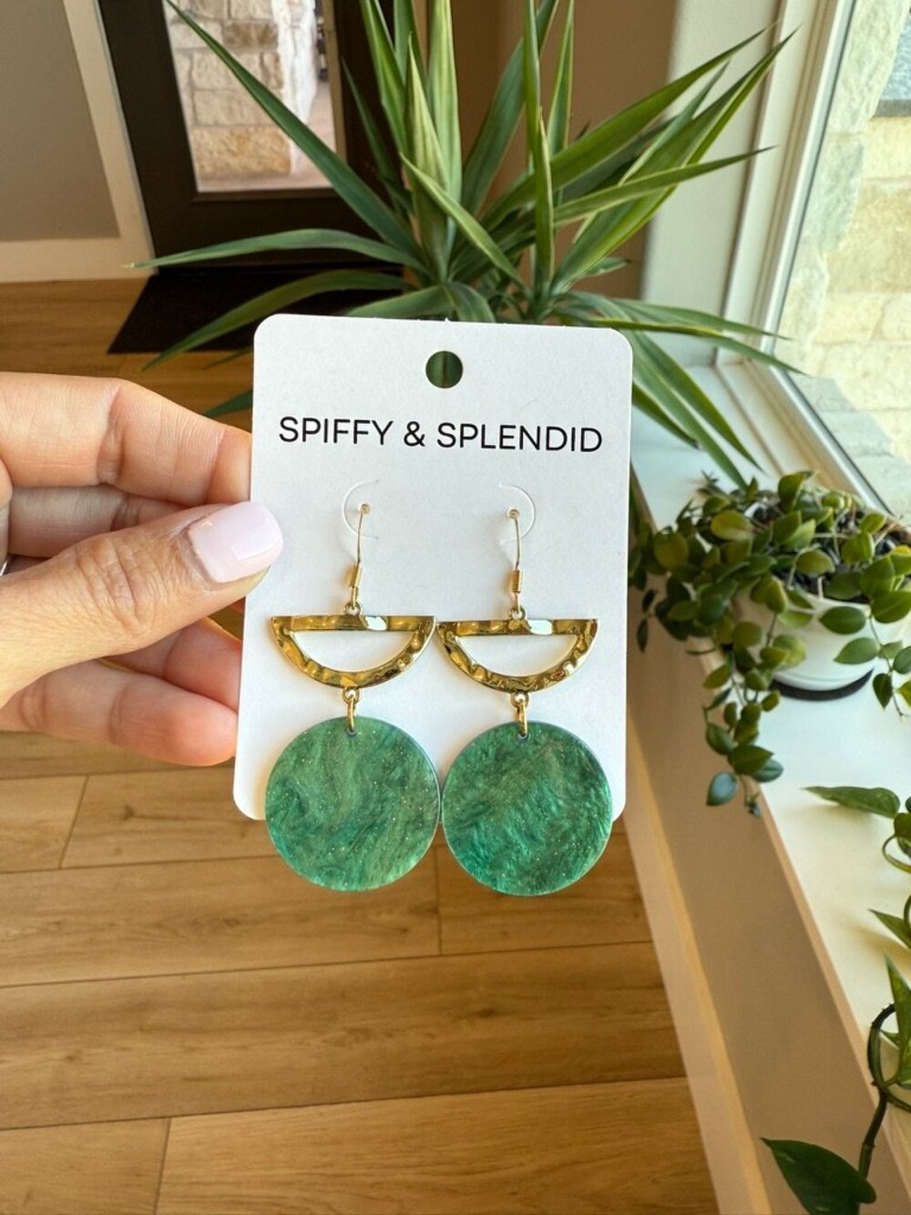 🍒 2/$20 - Green & Gold Sparkle Earrings